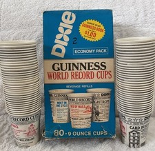 Vintage Dixie Cold Beverage Guinness Recorde Mundial 9 Oz. Copos Dixie comprar usado  Enviando para Brazil