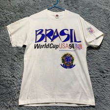 Camiseta Vintage 1994 Copa do Mundo Futebol Brasil Brasil Tamanho Médio Ponto Único comprar usado  Enviando para Brazil