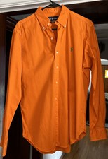 Polo Ralph Lauren Masculino Ajuste Clássico Laranja Botão Manga Longa Casual Médio comprar usado  Enviando para Brazil