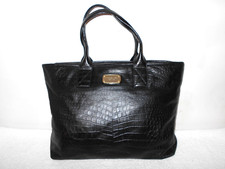 MICHAEL KORS BOLSA TOTE DE OMBRO GRANDE COURO PRETO JACARÉ EM RELEVO comprar usado  Enviando para Brazil