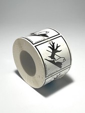 Rolo de 500 adesivos de vinil preto e branco etiquetas poluentes marinhos 4 x 4" comprar usado  Enviando para Brazil
