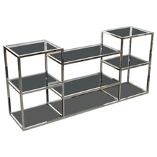 MESA CONSOLE SHOWROOM CASA PADRINO VIDRO FUMÊ POLiSHED AÇO INOXIDÁVEL comprar usado  Enviando para Brazil