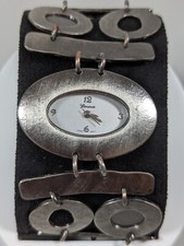 Relógio Geneva Gunmetal cinza estojo oval estilo martelado pulseira comprar usado  Enviando para Brazil