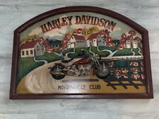 Placa vintage Harley Davidson motocicleta clube 3D madeira pintada à mão 27 X 19 comprar usado  Enviando para Brazil