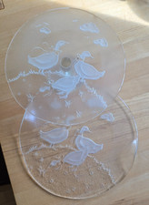 Kuchenplatten glas gänsemotiv gebraucht kaufen  Stuttgart