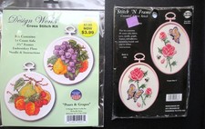 Lote de 2 kits de punto de cruz mini contados de frutas y flores segunda mano  Embacar hacia Mexico