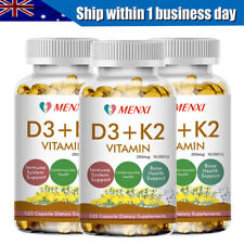 120/240/360 cápsulas de vitamina D3 + K2 (MK-7) 250mcg para saúde imunológica e óssea 10.000UI comprar usado  Enviando para Brazil