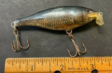 ANTIGA ISCA DE PESCA VINTAGE *RAPALA* GANCHO AGUDO PRETO E PRATA  comprar usado  Enviando para Brazil