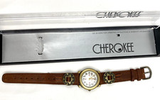 Relógio feminino Cherokee vintage com pulseira de couro marrom comprar usado  Enviando para Brazil