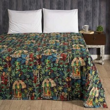 Colcha de algodón con estampado Frida edredón Kantha hecho a mano indio segunda mano  Embacar hacia Mexico