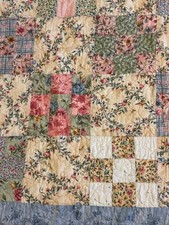 Usado, Colcha de retalhos feita à mão floral nove 9 remendos algodão 82x58” acolchoada à máquina comprar usado Usado, Colcha de retalhos feita à mão floral nove 9 remendos algodão 82x58” acolchoada à máquina comprar usado  Enviando para Brazil