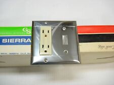 Usado, Sierraplex Biplex Triplex Vintage Interruptor Tomada Tampa Placa 2 Gang Sierra Cromado comprar usado  Enviando para Brazil