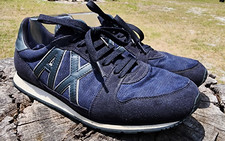 Tênis de corrida Giorgio Armani Jeans AJ masculino azul tênis de couro 9, usado comprar usado  Enviando para Brazil