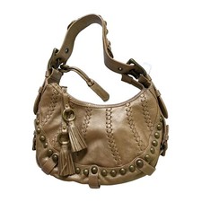 Bolsa de ombro Isabella Fiore couro metálico cravejado cravejado Hobo *LEIA comprar usado  Enviando para Brazil