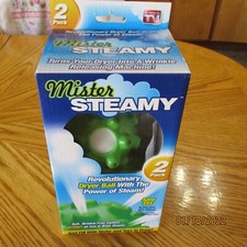 Pacote com 2 bolas secadoras Mister STEAMY novas como visto na TV roupas macias sem rugas comprar usado  Enviando para Brazil