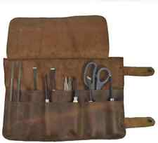 Bolsa de transporte portátil vintage de couro rústico pequena ferramenta enrolável (10 slots), usado comprar usado  Enviando para Brazil
