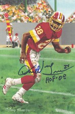 Usado, Darrell Green assinou Washington Redskins Goal Line Art Card Azul HOF JSA 22237 comprar usado  Enviando para Brazil