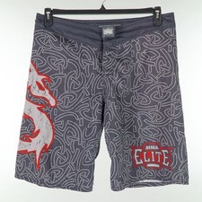 Bermuda MMA Elite masculina grande casual frente plana dragão azul comprar usado  Enviando para Brazil