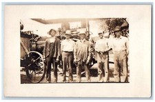 Usado, Cartão postal foto RPPC estojo motor a vapor trator fazenda funcionários RPPC c1910 comprar usado  Enviando para Brazil