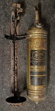 Usado, Extintor de incêndio vintage de latão pireno 14" quartos com suporte de parede original raro comprar usado  Enviando para Brazil