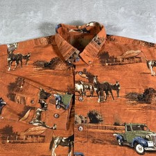 Camisa masculina vintage North River grande laranja cavalos caminhões estampa manga longa cowboy, usado comprar usado Camisa masculina vintage North River grande laranja cavalos caminhões estampa manga longa cowboy, usado comprar usado  Enviando para Brazil
