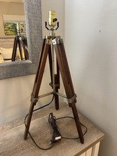 Abajur de mesa tripé de madeira ajustável metal hardware náutico, usado comprar usado  Enviando para Brazil