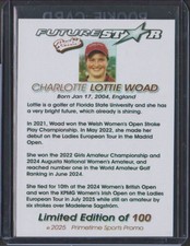 1 cartão* LOTTIE WOAD 2025 Future Star RC cartão de novato 1/100 golfe LPGA amador comprar usado  Enviando para Brazil