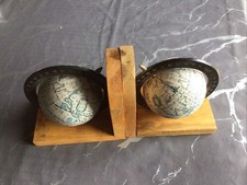 Wooden bookends globes for sale  STROUD