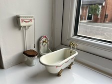 Lote de trabajo muebles casa muñecas 1/12 paquete Boho Hennig metal baño conjunto inodoro segunda mano  Embacar hacia Mexico