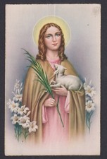 Antico Santino postale Santa Ines estampa image pieuse holy card, usado comprar usado Antico Santino postale Santa Ines estampa image pieuse holy card, usado comprar usado  Enviando para Brazil