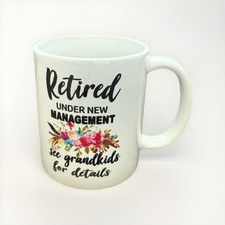 Caneca/copo de café personalizado aposentado sob nova gestão veja netos para detalhes comprar usado  Enviando para Brazil