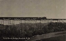 Cartão postal Steam Train on Lyon Brook Bridge Norwich New York Chenango County NY comprar usado  Enviando para Brazil