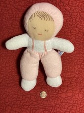Boneca bebê 9” Baby Club terry dormindo branco rosa brinquedo de pelúcia restaurado, usado comprar usado  Enviando para Brazil