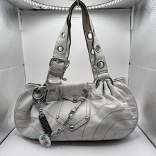 Berloques raros vintage Y2K original suculenta costura couro branco bolsa hobo prata, usado comprar usado  Enviando para Brazil