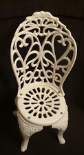 Usado, Cadeira decorativa vintage branca ferro forjado pesado metal boneca urso 15" altura 6" W comprar usado  Enviando para Brazil