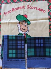 Toalha de chá Scotland Dish escolha relógio preto xadrez tartan ou homem em kilt com tam comprar usado  Enviando para Brazil