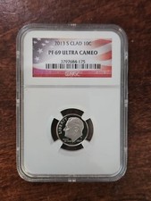 2013-S 10c prata Roosevelt moeda de dez centavos classificação NGC PF 69 Ultra Cameo  comprar usado  Enviando para Brazil