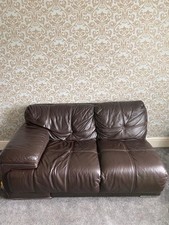 Brown leather seater for sale  UK