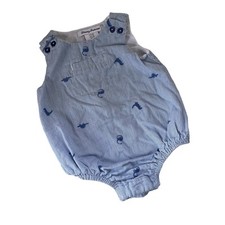 Romper TOMMY BAHAMA bebê dinossauro meninos tamanho 6-9M listrado azul sem mangas comprar usado  Enviando para Brazil