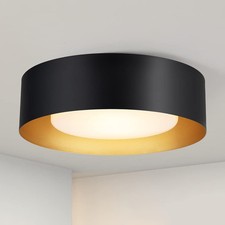 Luminárias de teto modernas de montagem embutida preta e dourada, luminária de teto redonda de vidro... comprar usado  Enviando para Brazil