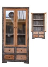 Escaparate Madera de Teca Bi Color Natural Y Negro con Cajones Puerta CMS 90x45x1 segunda mano  Embacar hacia Mexico