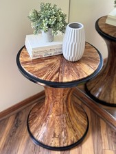 Mesa de acento de tambor designer Hammary – Madeira maciça estilo moderno meados do século comprar usado  Enviando para Brazil