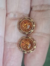 Silver amber stud for sale  BIRMINGHAM