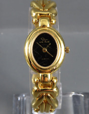 Reloj Pulsera OSCAR DE LA RENTA Tono Dorado PULSERA DE ESLABONES NUDOS Esfera Negra NUEVO BATT segunda mano  Embacar hacia Argentina