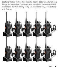 10 Walkie Talkies Recarregáveis BaoFeng BF-888S | Rádios de Longo Alcance comprar usado  Enviando para Brazil