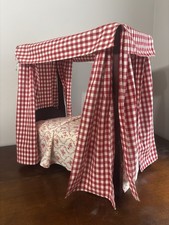 Cobertor de cortinas American Girl Felicity Doll colchão cama dossel vermelho Gingham comprar usado  Enviando para Brazil