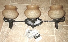 Kalco Durango 6103 Hierro Forjado a Mano 3 Luces Tocador Baño Pared Bronce segunda mano  Embacar hacia Mexico