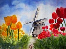 Bilder aquarell windmühle gebraucht kaufen  Lünen