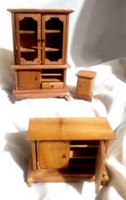 1" casa de bonecas móveis em miniatura vintage madeira porcelana armário aparador cabeceira suporte, usado comprar usado  Enviando para Brazil