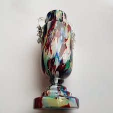 Vaso troféu Franz Welz arte respingada vidro arlequim estúdio boêmio vintage 17cm comprar usado  Enviando para Brazil